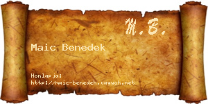 Maic Benedek névjegykártya
